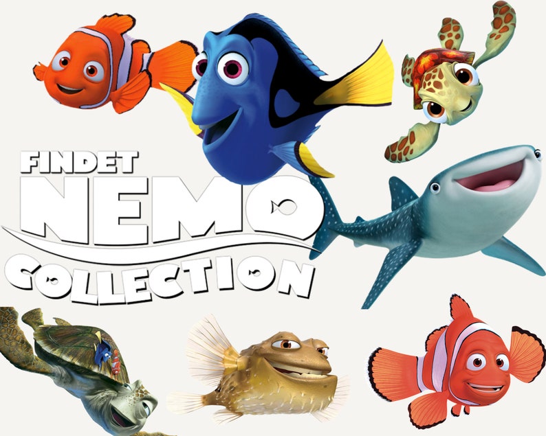 Finding Nemo Png Clipart Bundle Digital Download Nemo Dory cake topper Marlin Darla Bruce Crush Gill Dory Squirt Coral Mr.Ray png image 4
