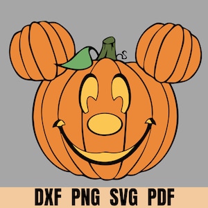 mickey face in pumpkin png clipart - Mickey Face Halloween Concept - Layered Svg Cut Files for cricut silhouette - Dxf Pdf Files