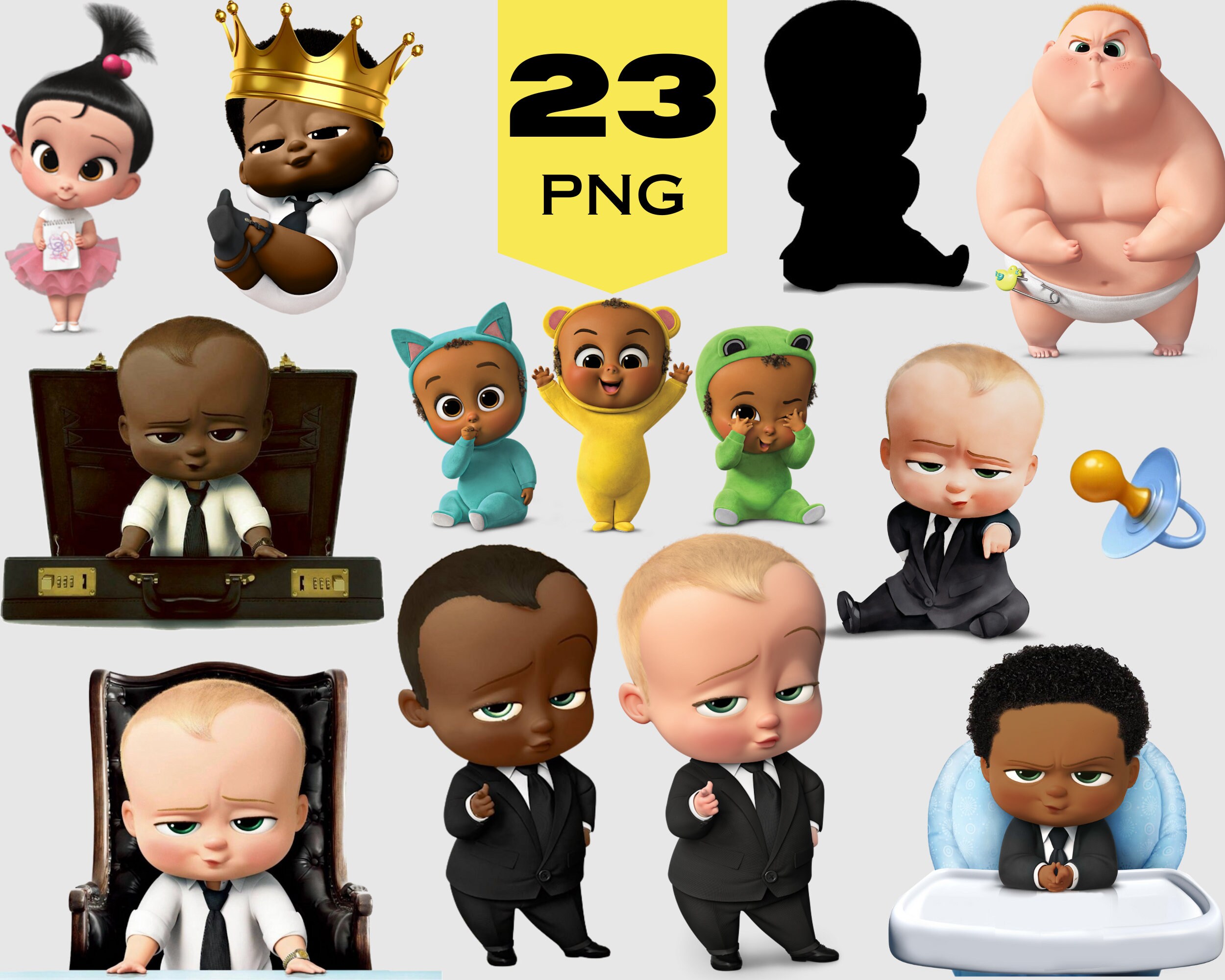 Boss Baby Png Clipart Bundle African American Boy Boss Baby Etsy