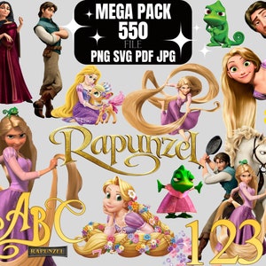 Rapunzel Mega Bundle: Clipart & Cake Topper Designs (Digital Download)