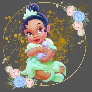 Baby Princess Tiana Clipart PNG (Digital Download)