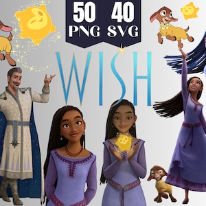 Wish Png Clipart Bundle, Wish Movie Png, Wish Layered Svg para programa de silhueta cricut etc, Download Digital Instantâneo, Asha Queen Amaya