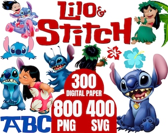 Lilo and Stitch Clipart Bundle: PNG, SVG, Digital Paper (Mega Pack)