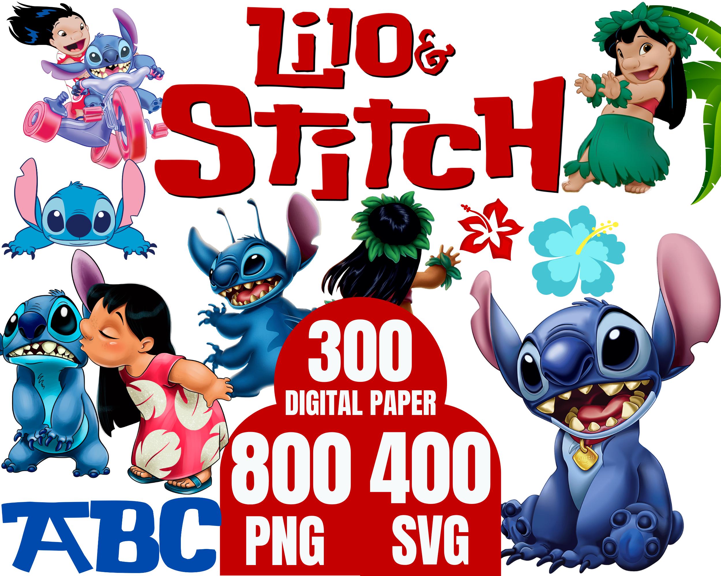 Lilo und Stitch Clipart Bundle: PNG, SVG, Digitalpapier (Mega Pack)