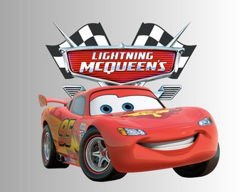 Lightning Mcqueen Png clipart, Cars Png Instant Digital Download McQueen Sticker Birthday Cake topper Party Decorations high Quality 300 dpi