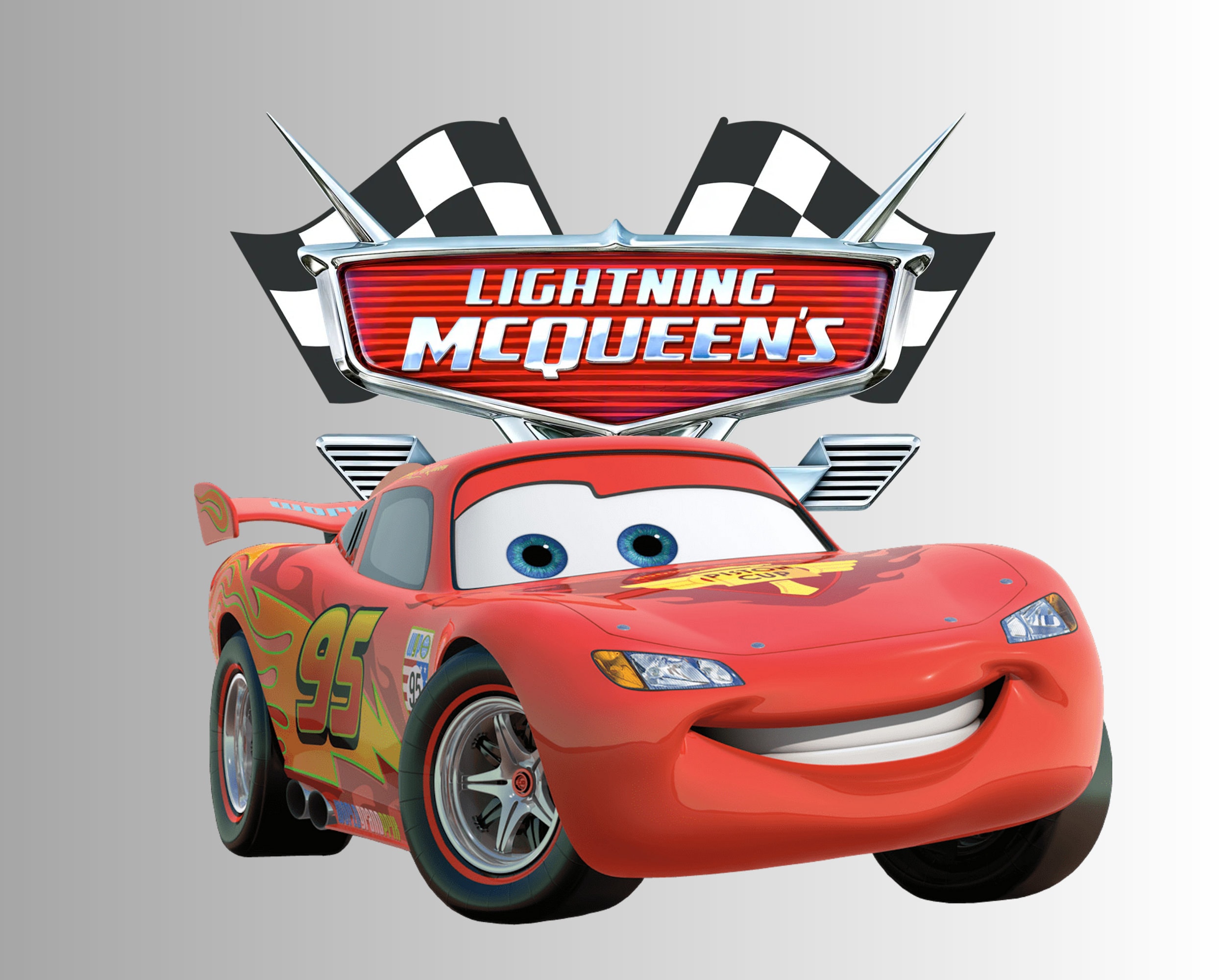 Aufnäher / Bügelbild - CARS 2 LIGHTNING MC QUEEN TEAM 95 Disney