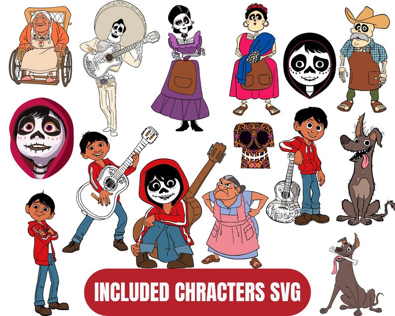 Coco Clipart Bundle: 700 PNG, 250 SVG, Digital Paper (digital Download ...