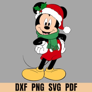 Conjunto deslizante de Mickey Mouse de Navidad, Mickey Layered Svg para silueta cricut, etc., imágenes prediseñadas png de Mickey de Navidad, dxf svg pdf para fiesta