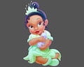Baby Tiana Clipart PNG: Princess and the Frog (Digital Download), Baby Tiana Clipart PNG, Princess Tiana, Green Dress Crown Cute Girl,