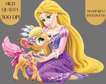 Rapunzel clipart png, tangled clipart, rapunzel with horse png, rapunzel png, tangled shirt, tangled birthday, princess png clipart