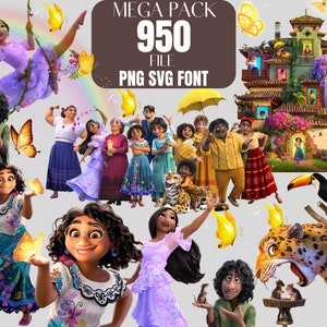 Encanto en capas svg, encanto png clipart bundle, encanto letter png svg font, encanto cake topper png, encanto poster png,encantosublimation