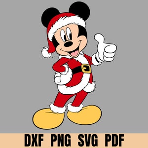 Conjunto de Natal do Papai Noel Mickey Mouse, Mickey Layered Svg para silhueta cricut etc, clipart png do Natal Mickey, dxf svg pdf para festa