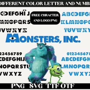 Monsters Inc Schriftart SVG, digitaler Download, Monsters Inc SVG, Monster Universität Schriftart SVG, Monsterfilm Schriftart, Monsters Inc Alphabet