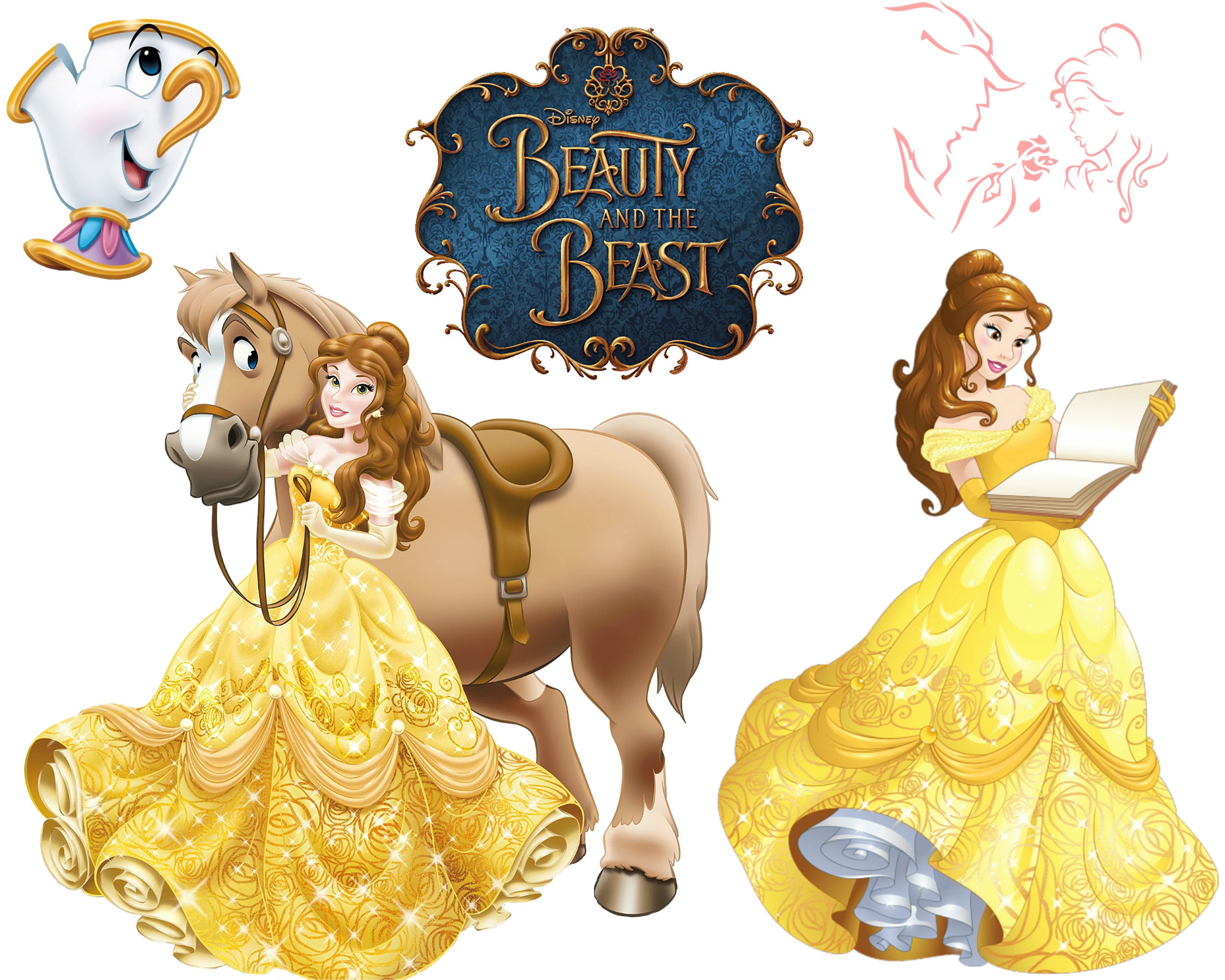 Belle Clipart Bundle: Beauty and the Beast PNG Images (digital Download ...