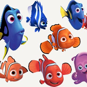 Finding Nemo Png Clipart Bundle Digital Download Nemo Dory cake topper Marlin Darla Bruce Crush Gill Dory Squirt Coral Mr.Ray png image 9