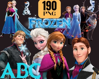 Frozen PNG Clipart Bundle: Anna, Elsa & Friends (Digital Download)