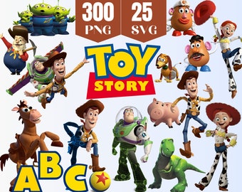 Toy Story Svg Layered, Toy Story Png Clipart Bundle , Sheriff Woody Buzz Lightyear Png Svg File, Digital Download , Chracter Logo Png Svg
