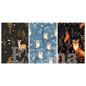 Forest Animal Dollhouse Wallpapers - Set of 3 | 1:12 Scale | 300 DPI