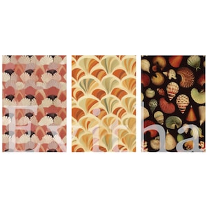 Seashell Themed Dollhouse Wallpapers - Set of 3 Designs, 1:12 Scale