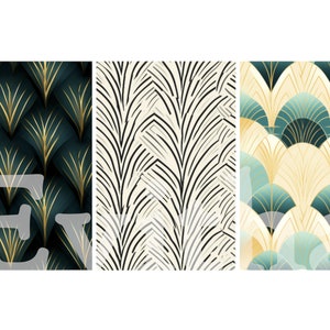 Modern Abstract Dollhouse Wallpapers - Set of 3, 300 DPI, 1:12 Scale Designs
