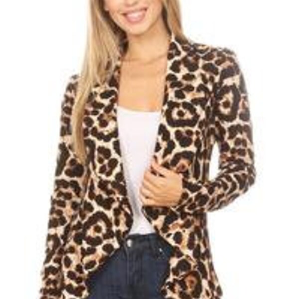 Women Girls Animal print Jacket for work and play. Waist Length Jacket in a loose fit