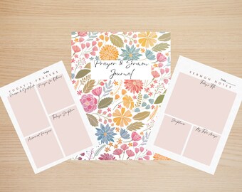 PRAYER & SERMON JOURNAL | Instant Digital Download | Printable | Prayer Life | Church Life | Floral