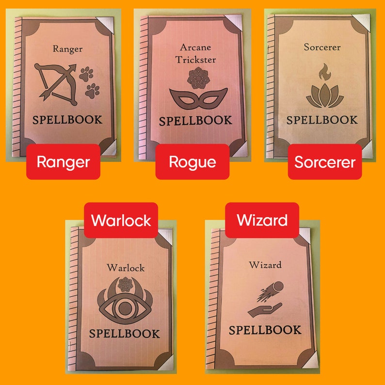Dnd All Spellcasting Classes Immersive Spell Books With Spell Slot ...