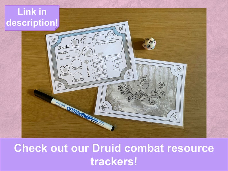 Druid A4 Wild Shape Sheets Dungeons and Dragons 5e Character Sheet Form ...
