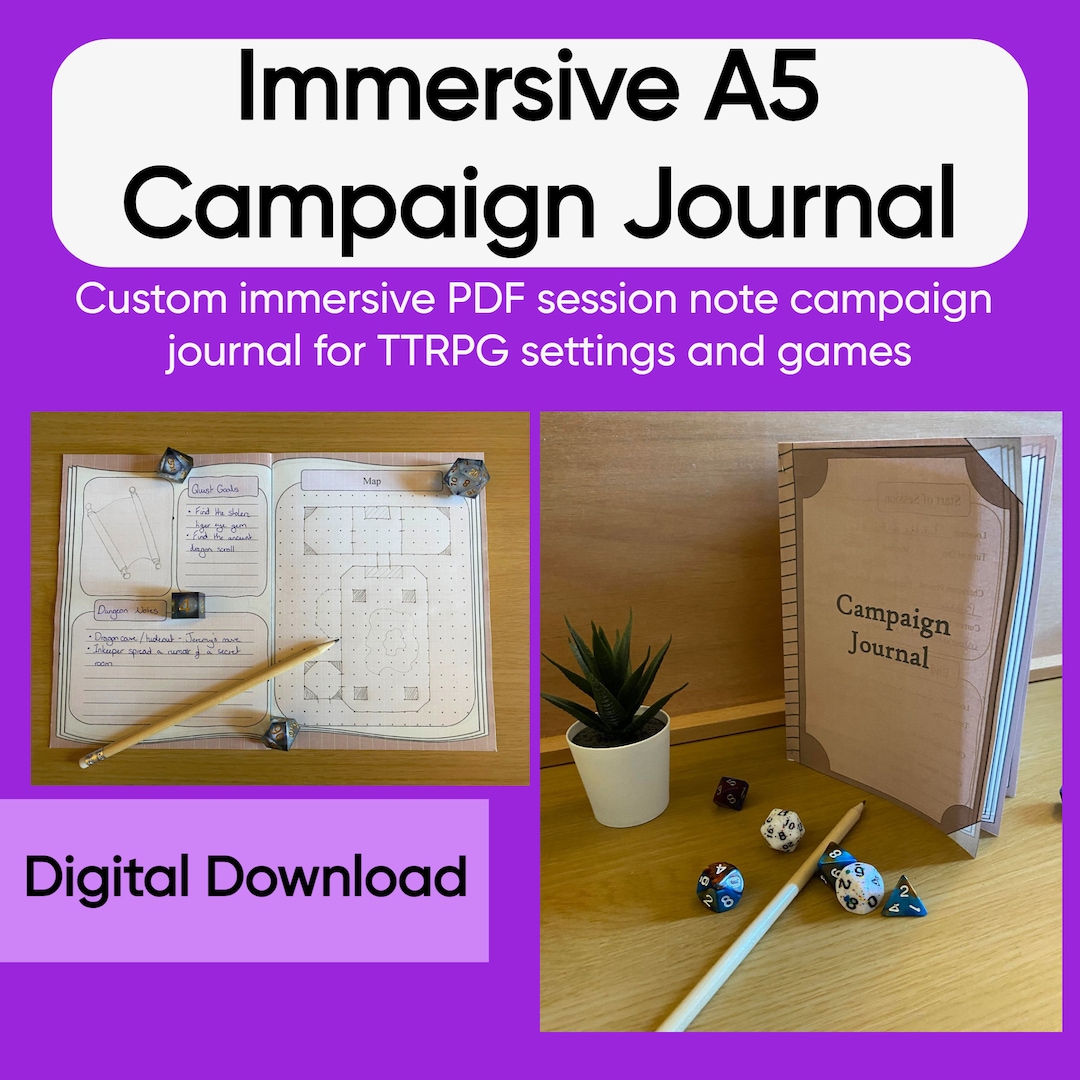 Dnd Immersive A5 Campaign Journal Tabletop Game Adventure Digital dnd-immersive-a5-campaign-journal-tabletop-game-adventure-digital
