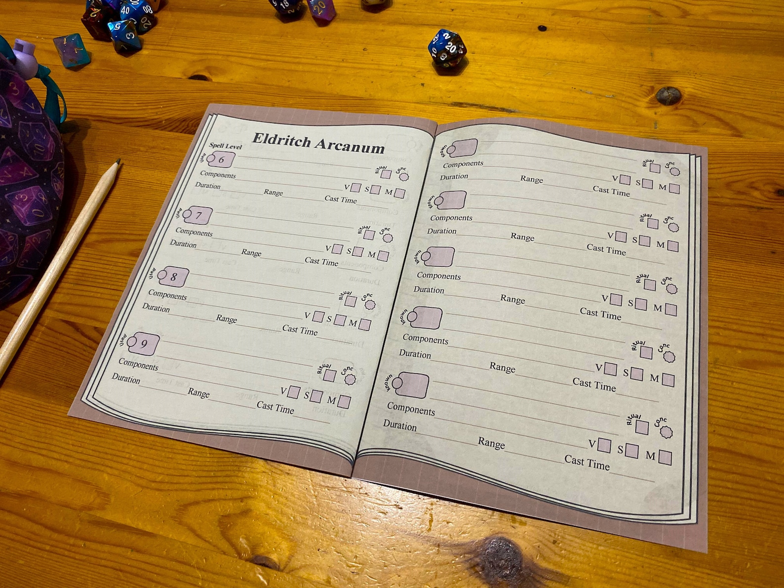 Dnd All Spellcasting Classes Immersive Spell Books With Spell Slot ...