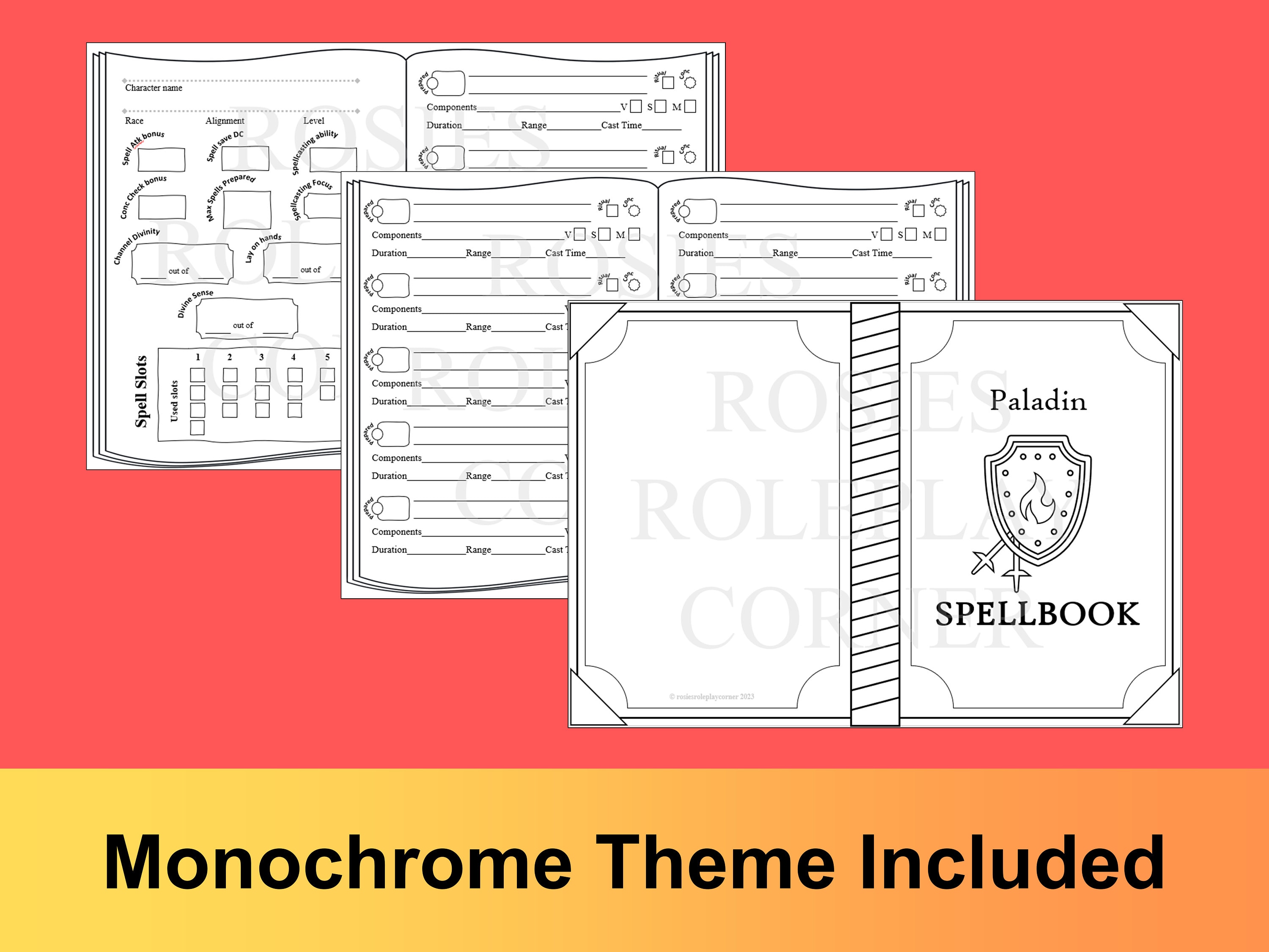 Dnd All Spellcasting Classes Immersive Spell Books With Spell Slot ...