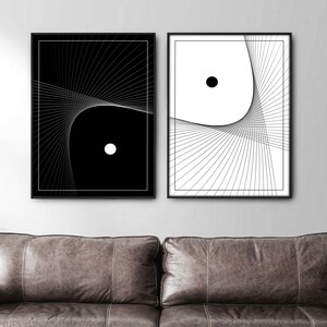 Ying Yang wall Art, Black and White Print, Minimal Design, Printable Ying Yang Decor Poster, Digital Download