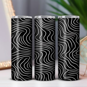 Waves Abstract Seamless 20 oz Skinny Tumbler Sublimation Design, High Resolution PNG, Instant Download, Straight & Tapered Tumbler Wrap