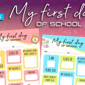 Printable First Day of School, Printable Back to School Sign, First Day ...