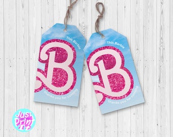 Schattige roze pop gunst Tag / klaar om af te drukken / schattige roze pop verjaardagscadeau / dank u Tags / schattige roze pop partij decor Instant Download