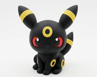 Figura Umbreon Pokémon Impresión 3D Alta Calidad | Evolutie Eevee Tipo Siniestro | Regalo Geek Gamer Hecho a Mano Forging Labs