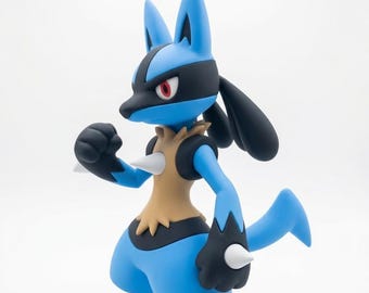 Figura Lucario Pokémon XL 23 cm | Impressie 3D Alta Calidad | Estatua Coleccionista Gran Formato | Hecho a Mano-smeedlabs