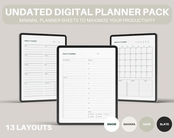 Ultimate Digital Planner | 13 Layouts | Undated Planner | ADHD-Friendly Planner | Minimalist Planner | Ipad Planner | Goodnotes Planner