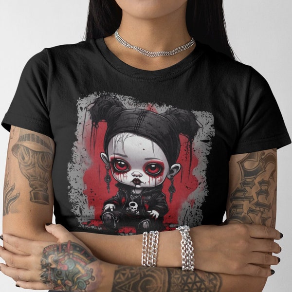 Camiseta Muñeca Gótica, Muñeca Fantasía Oscura, Creepy Doll Gothic T-Shirt, Halloween Shirt, Spooky T-Shirt, Morbid Shirt, Dead Doll Corpse