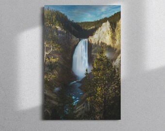 Yellowstone National Park aluminum poster | Upper Falls of the Yellowstone River, Wyoming, United States, nature, woods, water fall, decor