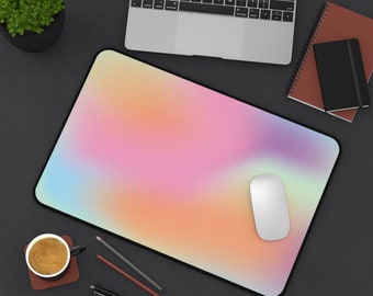 Aesthetic Gradient Mouse Pad, Rainbow Gaming Mat, Aesthetic Office Accessories, Cozycore, Desk Mat, Aesthetic Desk