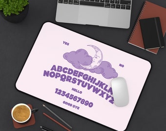 Pastel Desk Mat, Ouija Moon Gamer Desk Pad, Cute Occult Aesthetic, Witch Mouse Pad, Witchy Office Supplies, Moon Mouse Pad