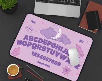 Pastel Desk Mat, Ouija Moon Gamer Desk Pad, Cute Occult Aesthetic, Witch Mouse Pad, Witchy Office Supplies, Moon Mouse Pad