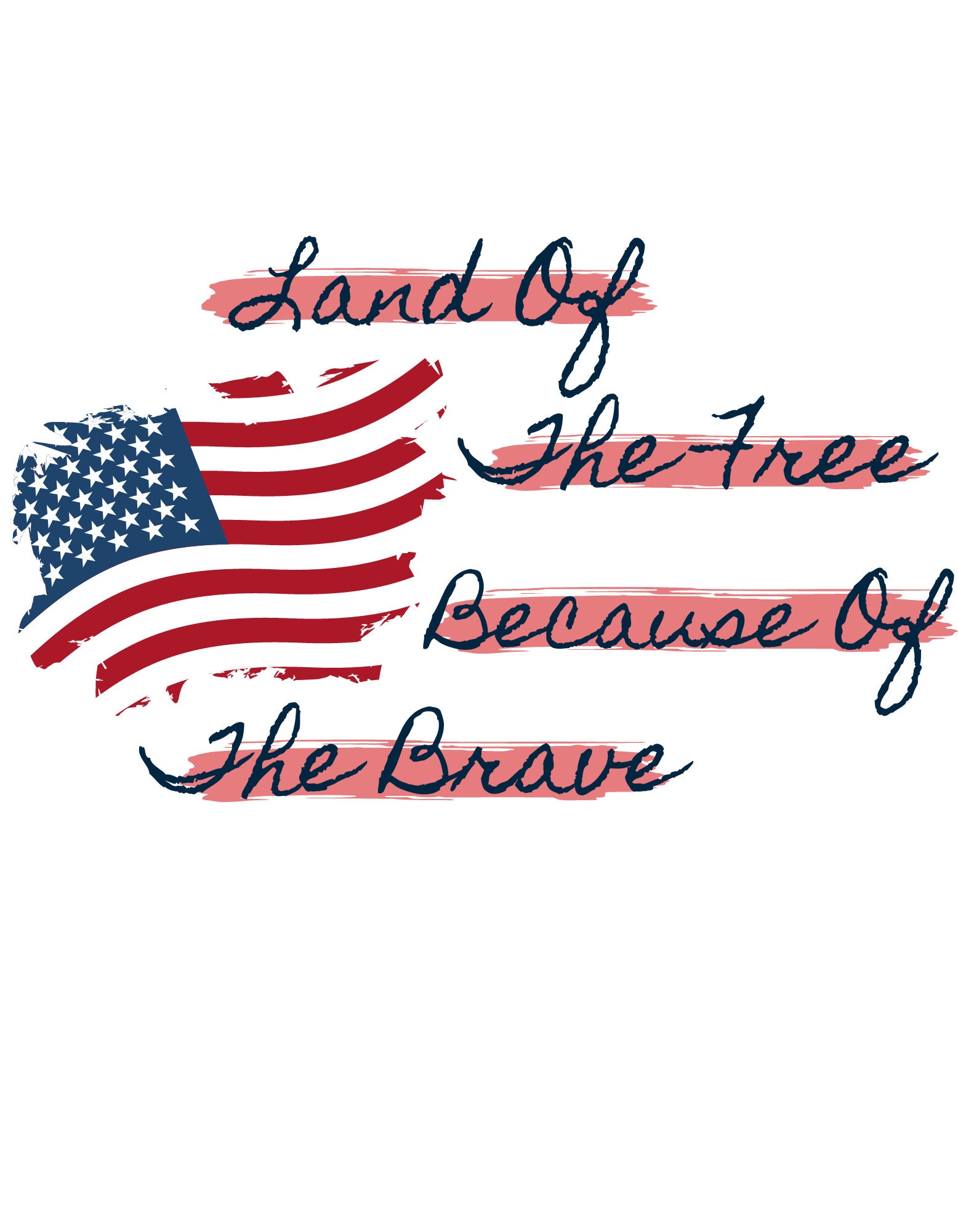 Land of Free Because of the Brave Svg File. 4th of July Svg Etsy