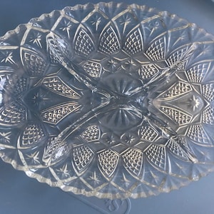 Vintage Glass Relish Dish