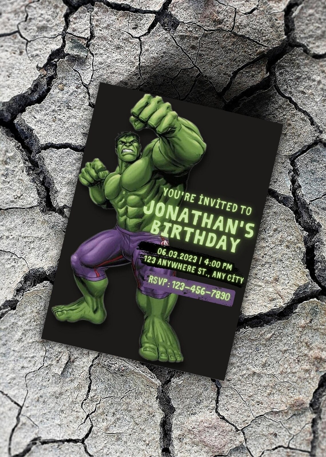 EDITABLE Hulk Birthday Invitation the Hulk Birthday Etsy