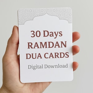 30 cartes Ramadan Dua, carte de prière imprimable Dua Ramadan, cartes flash islamiques, cadeau islamique déco, carte quotidienne Ramadan Dua, téléchargement immédiat