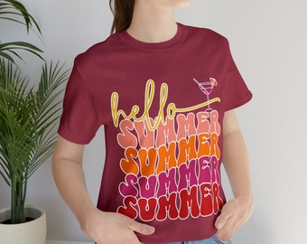 Hello Summer Women's T-Shirt - Cocktail Graphic Tee