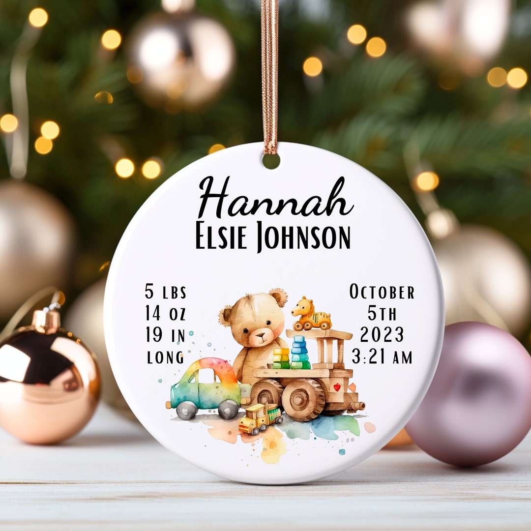 Personalized Baby Toys Birth Stats Keepsake Ornament Newborn Etsy