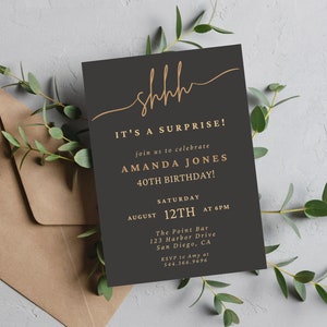 It&#39;s a Surprise Birthday Party Invitation | Surprise Party Template | Instant Download | Editable Any Age Party Invite | Digital Invitation